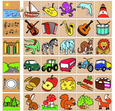 Detoa Dřevěné puzzle Co kam patří