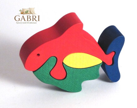 Fauna Dřevěné vkládací puzzle z masivu malá rybka