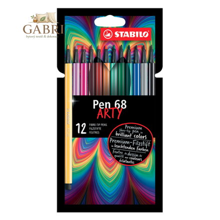 Fixy STABILO PEN 68 ARTY, sada 12 ks