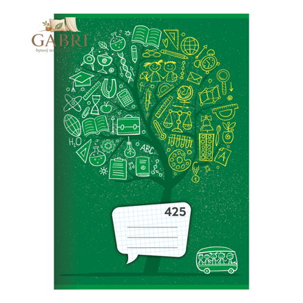 Sešit A4, 20 listový - čtverečkovaný 425