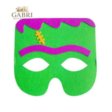 Maska na obličej Zelený netvor 18 x 17 cm