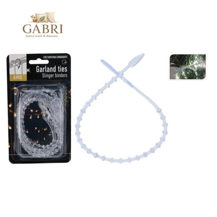 Pásky na uchycení vánočních girland 315 mm (8 ks)