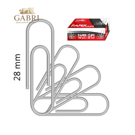 Spony hladké/poniklované JUNIOR, 28 mm/100 ks