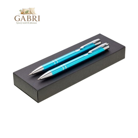 Sada kovové mechanické tužky a kuličkového pera ORIN box Pore - tyrkysová