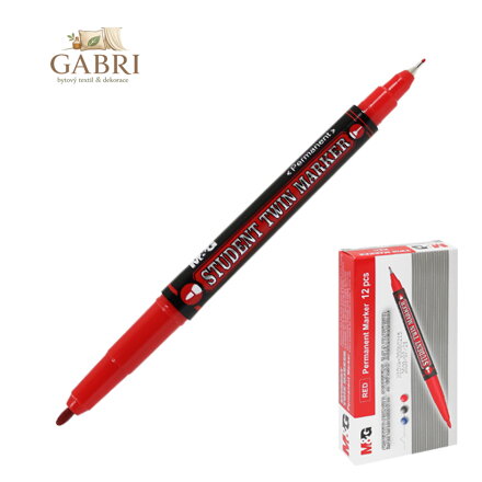 Permanentní popisovač M&G oboustranný - červený