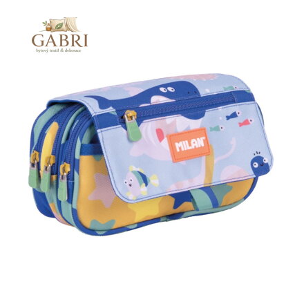 Penál 3-patrový s vrchní klopou MILAN prázdný, série Blue Odyssey