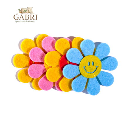 Dekorační plstěné kvítky mix barev 4 ks