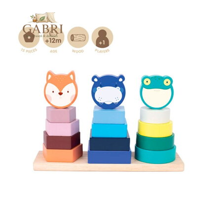 Edukační hračka dřevěná - Animal Towers