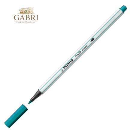 Fix se štětcovým hrotem pro různé šířky čar STABILO Pen 68 Brush, tyrkysový
