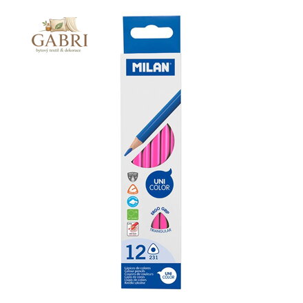 Pastelky MILAN Ergo Grip trojhranné, Pink