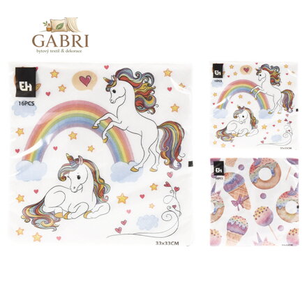 Ubrousky 33x33 cm (16 ks v balení) - 2 dětské designy