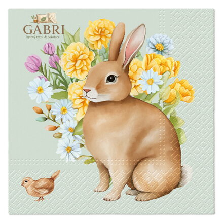 Ubrousky PAW L 33x33cm Festive Bunny Print