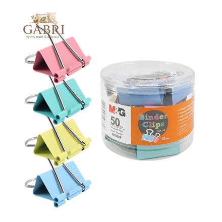 Klip Binder M&G - barevný (50 mm), 12 ks