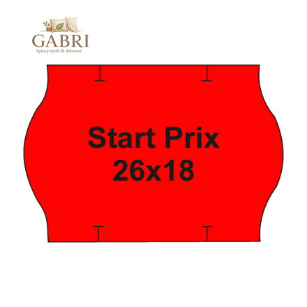 Etikety cen. PRIX 26x18 oblé - 1000 etiket/kotouček, červené