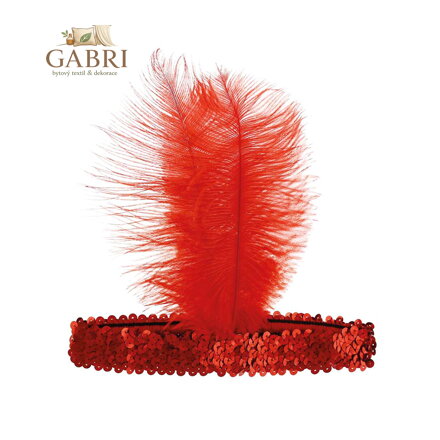 Retro čelenka - Cabaret, červená