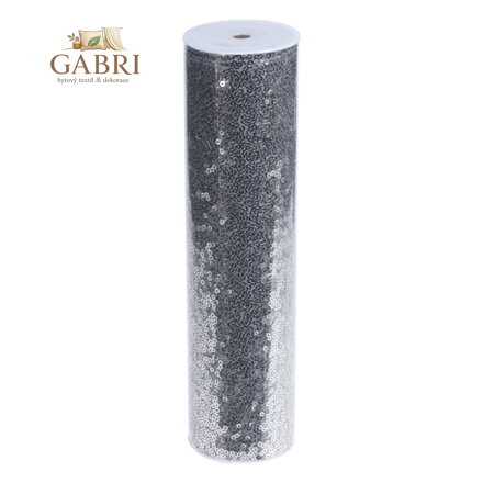 Látka dekorační/organza 250x25 cm - stříbrná, 1ks