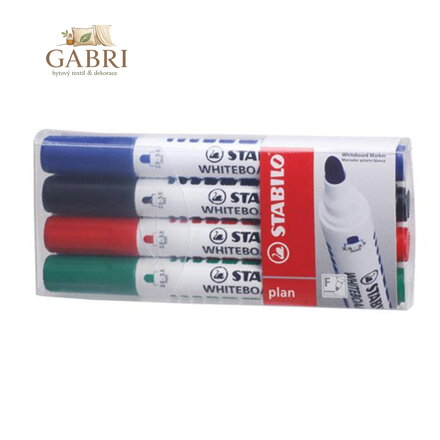 Popisovač na tabule, 2,5-3,5 mm, kuželový hrot, STABILO "Plan", mix barev