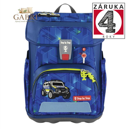 Školní brašna Step by Step CLOUD, Policejní auto Charly - 5dílná sada, certifikát AGR