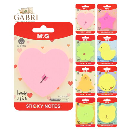 Blok lepící M&G Lovely stick 71x71 mm, 60 listů (8 designů)