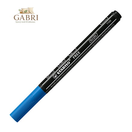 Akrylový popisovač STABILO FREE Acrylic T100 Kulatý hrot 1-2 mm - tmavomodrý