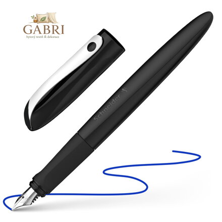 Plnicí pero Schneider Wavy black - modrá náplň