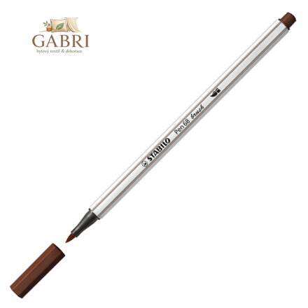 Fix se štětcovým hrotem pro různé šířky čar STABILO Pen 68 Brush, hnědý
