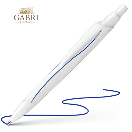 Pero kuličkové Schneider Reco bílé - modrá náplň