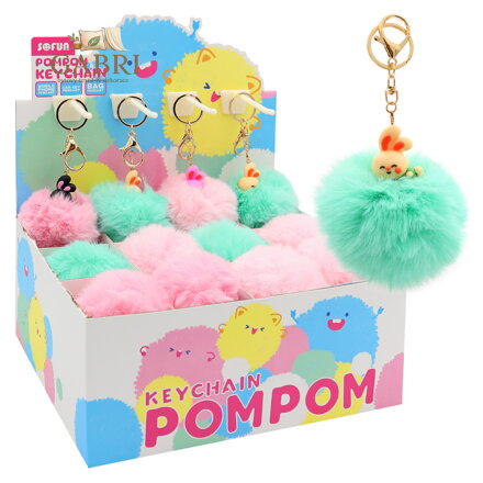 Klíčenka / Přívěsek JUNIOR PomPom Bunny (mix /cena 1ks)