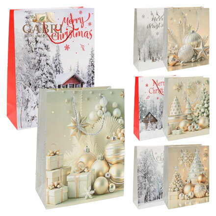 Vánoční dárková taška, velikost S 18 x 8 x 23 cm (mix 8 vzorů)