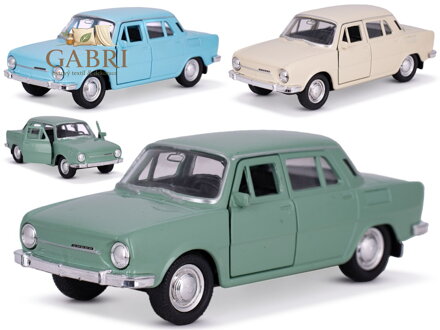 Welly Škoda 100 12cm kov zpětný chod 3barvy v krabičce