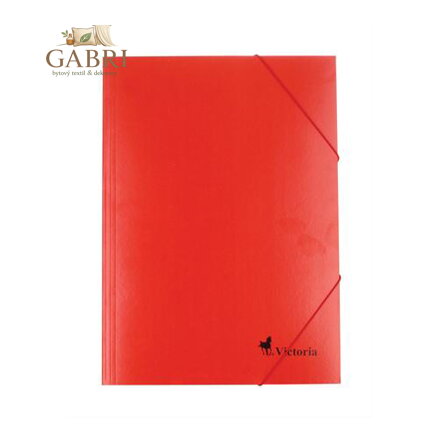 Deska s gumičkou, kartonová, A4, VICTORIA, červená