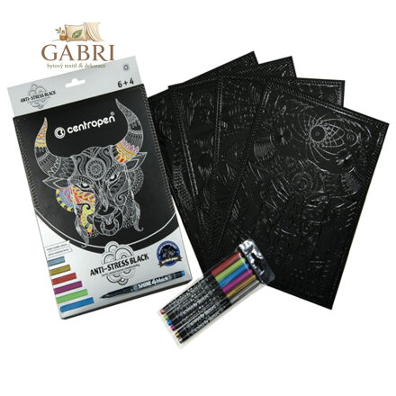 Fixy CENTROPEN 9390 Metallic set s omalovánkami - sada 6 + 4 ks