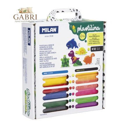 Plastelína MILAN 12 tyčinek + formičky a nástroje - Wild Life