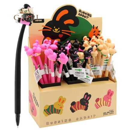 Pero gelové JUNIOR Running Rabbit 0,5mm - modrá náplň (mix /cena 1ks)