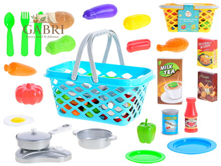 Kuchyňský set s vařičem a doplňky 24ks 2barvy v košíku