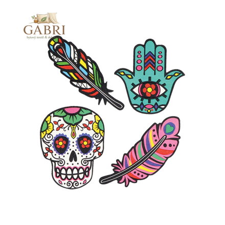 Sticker na tašku Scull, sada 4 ks