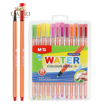 Fixy vodové, šestihranné - sada 24 ks