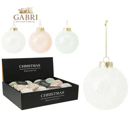 Vánoční kulička 80 mm (mix 3 barev, cena /1 ks)