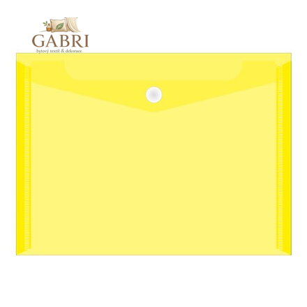 Obal PVC s patentkou průhledný A4, žlutý