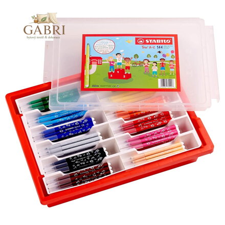 Vláknový fix STABILO Trio A-Z - 144 ks box - 12 různých barev