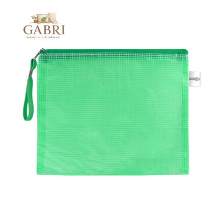 Síťovaná obálka se zipem PVC / A5, zelená