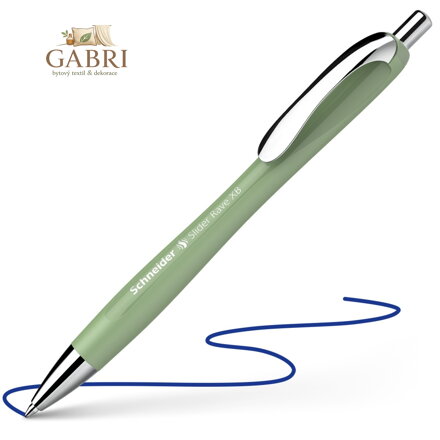 Kuličkové pero Schneider Slider Rave XB Organic Green - modrá náplň