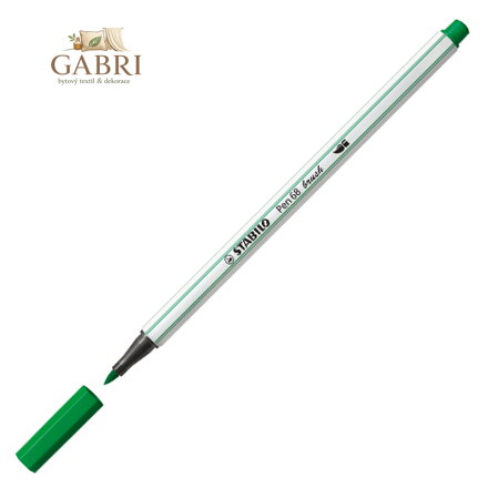 Fix se štětcovým hrotem pro různé šířky čar STABILO Pen 68 Brush, smaragdově zelený