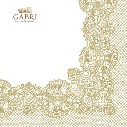 Ubrousky PAW L 33x33cm Royal Lace Frame Gold