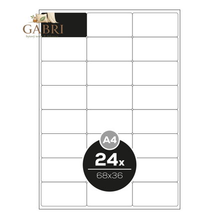 Etikety PRINT A4 / 100 ks, 68x36 - 24 etiket, bílé