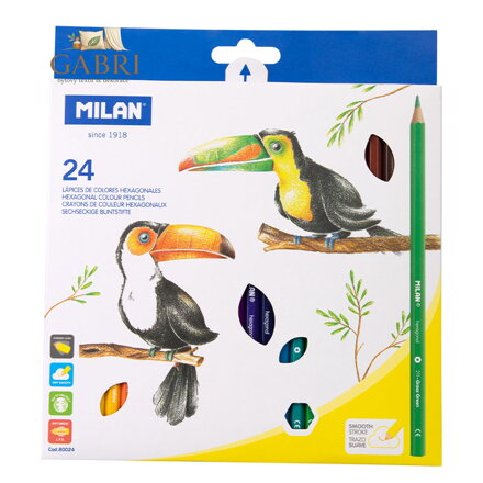 Pastelky MILAN šestihranné 24 ks