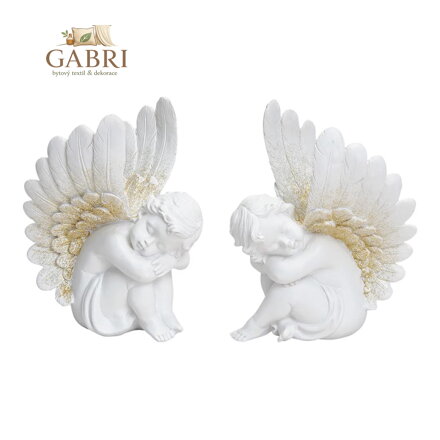 Figurka sedícího anděla 18 cm (mix 2 vzorů /cena za 1 kus)