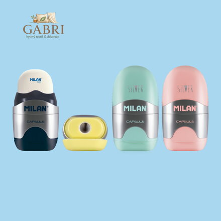 Guma s ořezávátkem MILAN CAPSULE silver