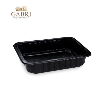 Menu mísa (PP) nedělená černá 227 x 178 x 50 mm [320 ks]