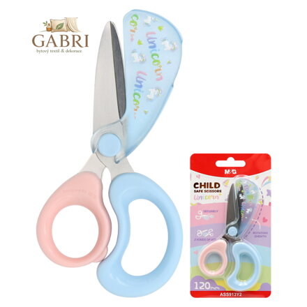 Nůžky dětské M&G Unicorn 120 mm s ochrannou krytkou